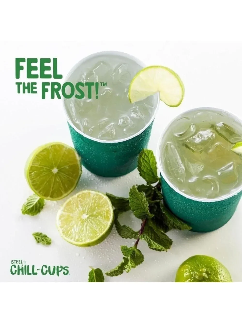 Green Steel Chill Cups Party Cups - Recyclable Made in USA